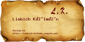 Liebich Kálmán névjegykártya
